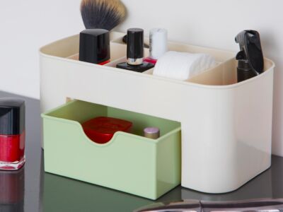 1x Aufbewahrungsbox mit Schublade aus Kunststoff