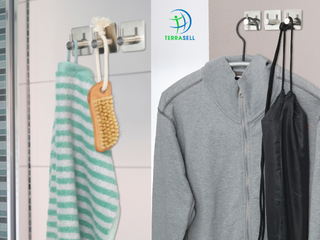 Garderoben und Badezimmer Haken aus Edelstahl im 3er Set von TERRA SELL
